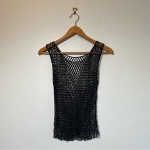 Elegant Black Mesh Tank Top